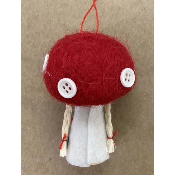Silver Tree Mushroom Girl Felted 3 inch Christmas Ornament NWT 2021 - Picture 3 of 3